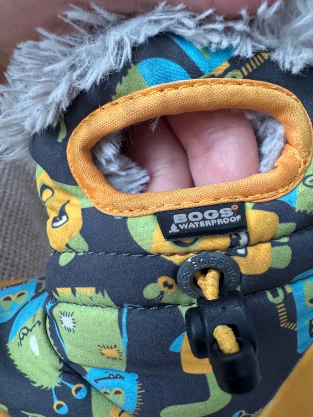 Bogs Kids Yellow & Black Monster-Print Waterproof Winter Boot - Picture 7 of 8